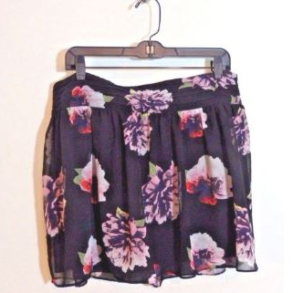 Olsenboye Black Floral Cute Zipper Skirt 13